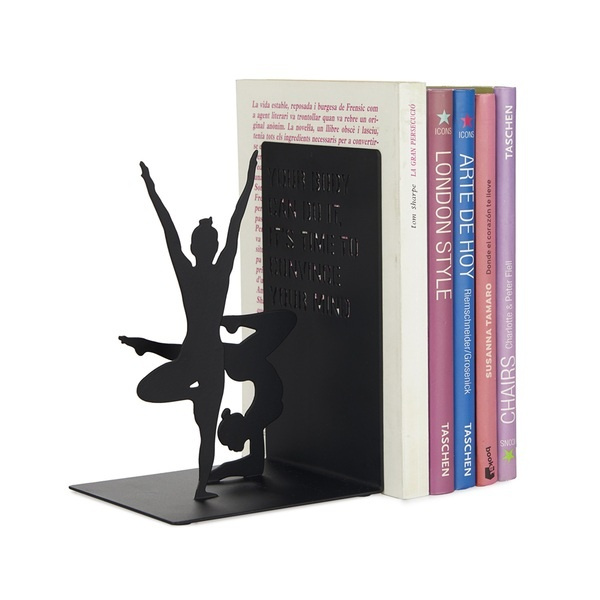 Bokstöd i metall, YOGA, 12 x 10 x H 17 cm, Svart i gruppen Förvaring / Kontorsmaterial / Bokstöd hos SmartaSaker.se (40210)