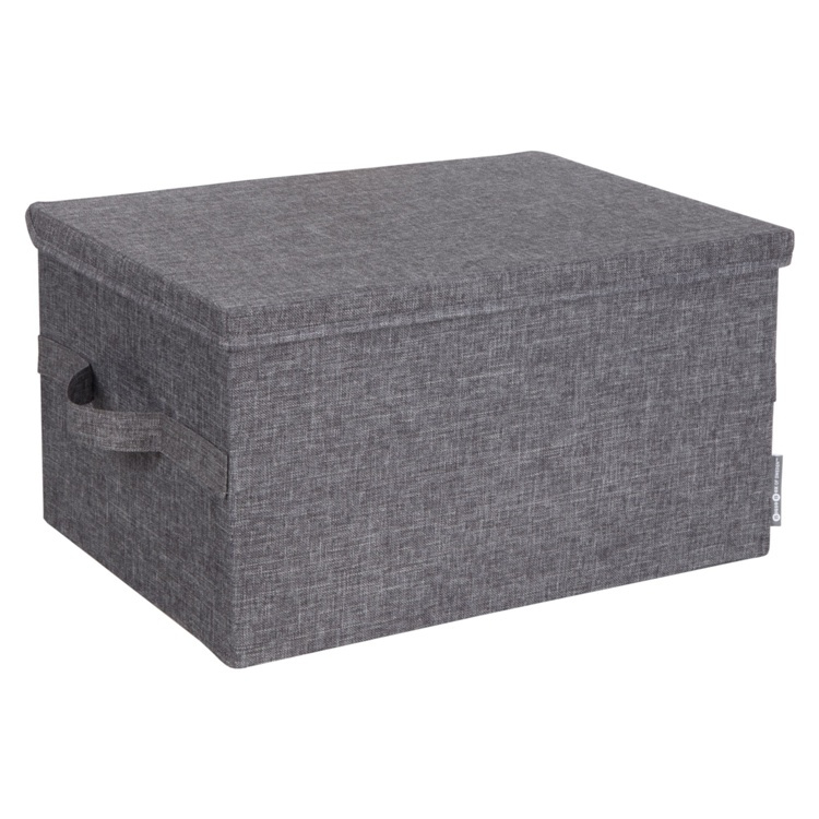 Box i tyg med lock, BIGSO LARGE SOFT STORAGE, 45 x 34 x H25 cm, Grå i gruppen Förvaring / Förvaringslådor hos SmartaSaker.se (40221)