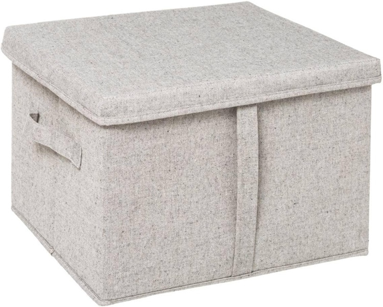 Box i tyg med lock, ORGA STORAGE BOX LARGE, 35 x 31 x H 25 cm, Beige-Grå i gruppen Förvaring / Förvaringslådor hos SmartaSaker.se (40227)