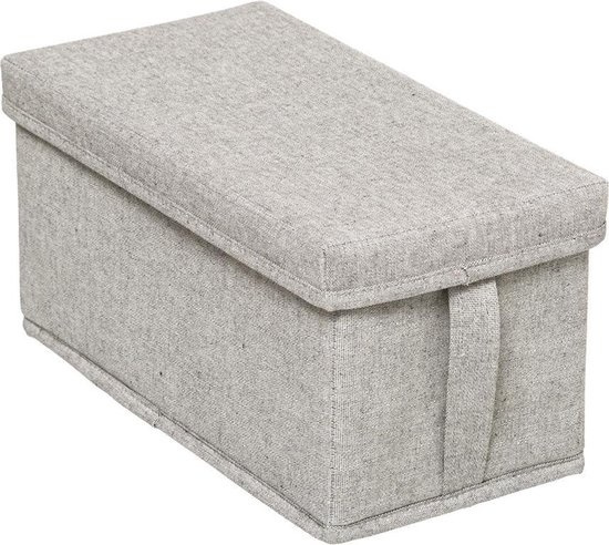 Box i tyg med lock, ORGA STORAGE BOX SMALL, 31 x 15 x H 15 cm, Beige-Grå i gruppen Förvaring / Garderobsförvaring hos SmartaSaker.se (40229)