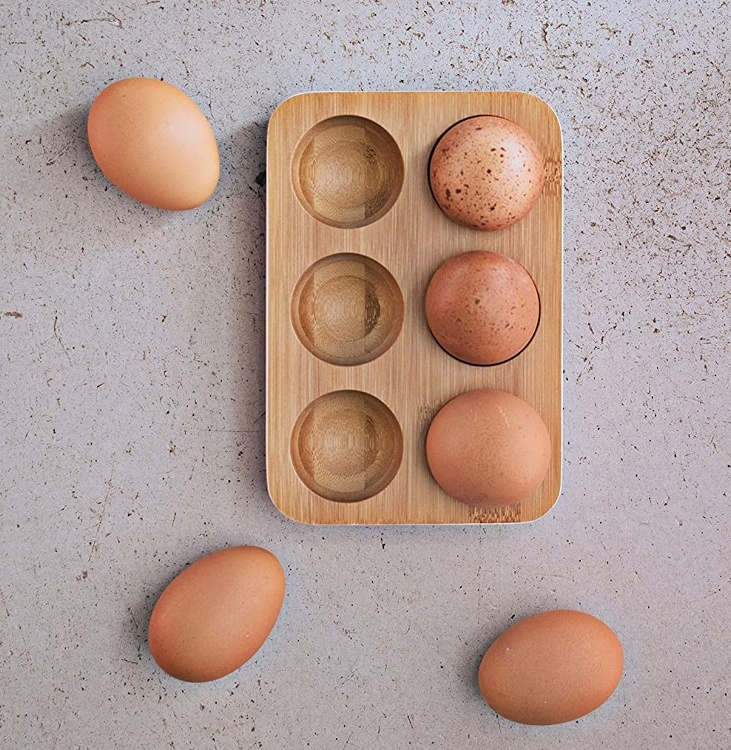 Bricka för 6 Ã„gg, Bambu, PEBBLY ECO EGG TRAY, 17,5 x 12 cm, Natur i gruppen Förvaring / Köksförvaring / Kylskåpsförvaring hos SmartaSaker.se (40238)