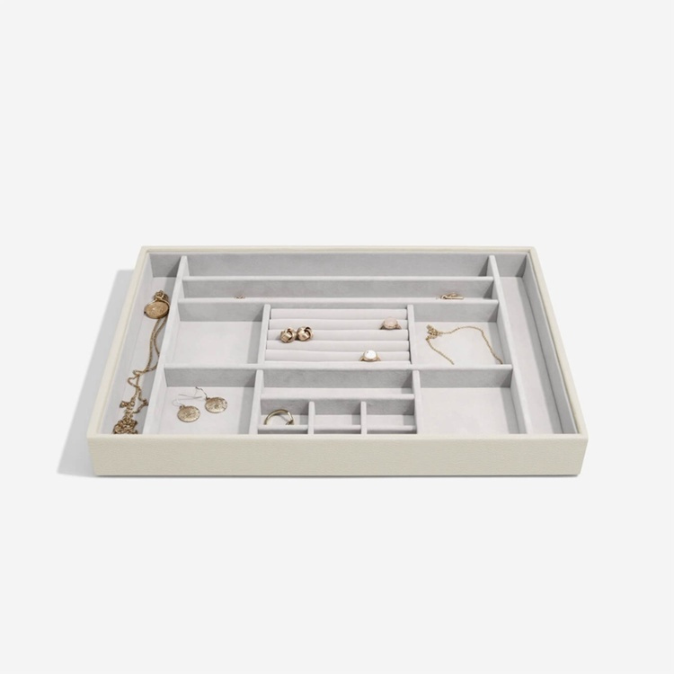 Bricka för smycken, 16 fack, Stort, SUPERSIZE STACKERS, 36 x 25 x H 4 cm, Oatmeal i gruppen Förvaring / Sovrumsförvaring / Smyckesförvaring hos SmartaSaker.se (40243)