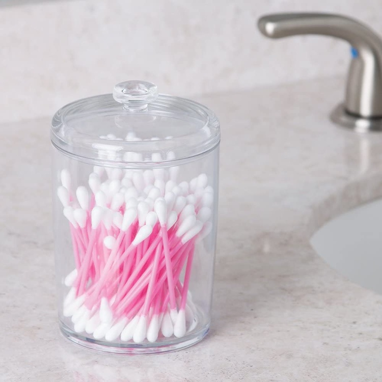 Burk för bomull, SMALL COTTON CANISTER, Ã˜ 8,5 x H13 cm, Klar akryl i gruppen Förvaring / Badrumsförvaring / Sminkförvaring hos SmartaSaker.se (40258)
