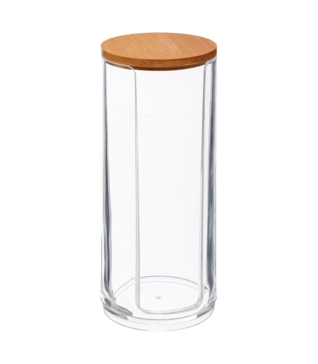 Burk för bomullsrondeller, SELENA BAMBOO, Ø 7 x H 17,8 cm, Klar / Natur i gruppen Förvaring / Badrumsförvaring / Sminkförvaring hos SmartaSaker.se (40263)