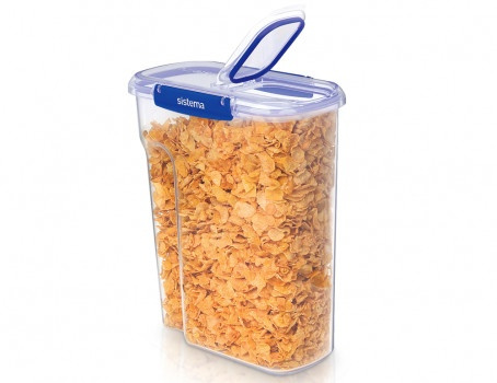 Burk för flingor, Stor, 4,2 L KLIP IT + , CEREAL, Sistema, Klar / Kornblå i gruppen Förvaring / Köksförvaring / Förvaringslådor och burkar / Sistema hos SmartaSaker.se (40265)