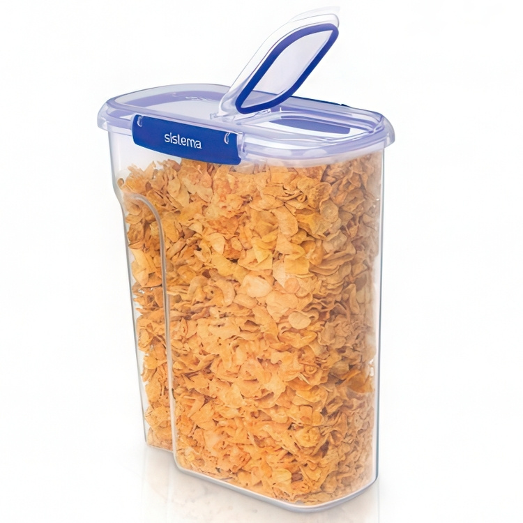 Burk för flingor, Stor, 4,2 L KLIP IT + , CEREAL, Sistema, Klar / Kornblå i gruppen Förvaring / Köksförvaring / Förvaringsburkar / Sistema förvaringsburkar hos SmartaSaker.se (40265)