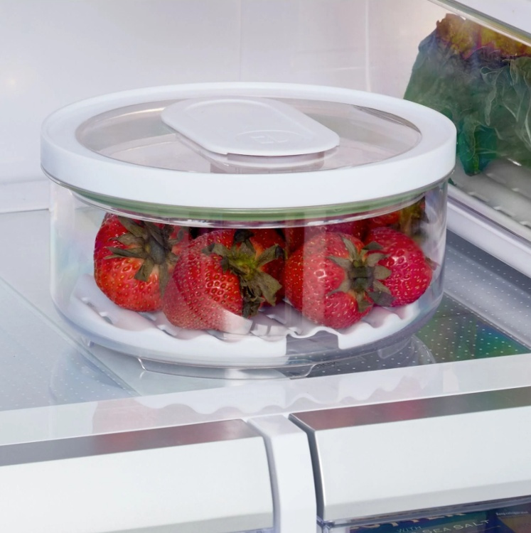 Burk för grönsaker, FRESH SMALL PRODUCE BOWL, Ø 18,5 x H 9,5 cm, Klar / Vit i gruppen Förvaring / Köksförvaring / Kylskåpsförvaring hos SmartaSaker.se (40267)