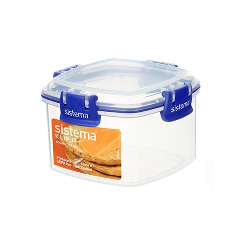 Burk för Kex, 0,4 liter, KLIP IT PLUS CRACKER, Klar / Blå i gruppen Förvaring / Köksförvaring / Förvaringslådor och burkar / Sistema hos SmartaSaker.se (40269)