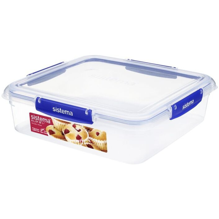 Burk för muffins, 3,5 L, KLIP IT PLUS BAKERY BOX, Klar / Blå i gruppen Förvaring / Köksförvaring / Förvaringslådor och burkar hos SmartaSaker.se (40274)