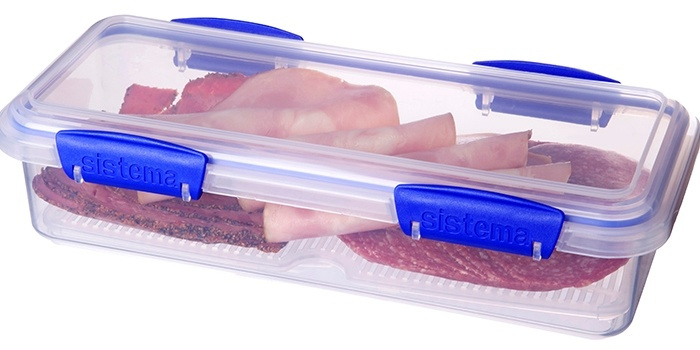 Burk för Pålägg, Långsmal, 1,2 L, DELI STORER, 11,5 x 27,6 x H 7 cm, Klar / Blå i gruppen Förvaring / Köksförvaring / Förvaringslådor och burkar hos SmartaSaker.se (40278)