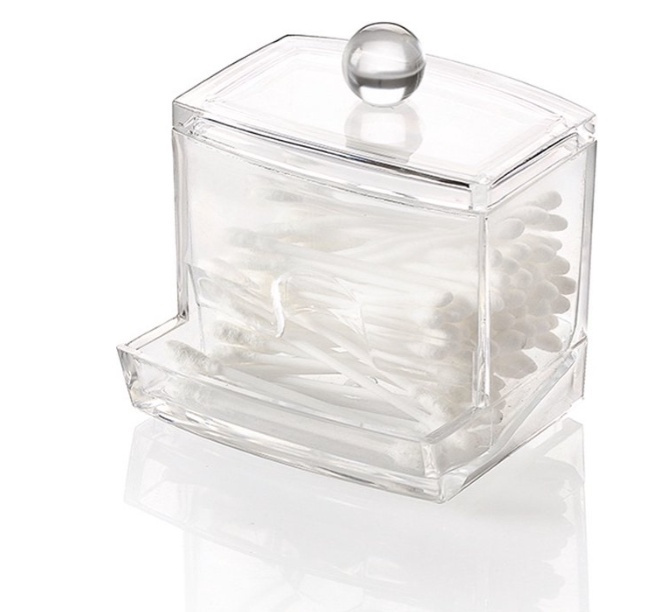 Burk för Tops, COTTON BUDS DISPENSER, 9,3 x 8,3 x H 10 cm, Klar i gruppen Förvaring / Badrumsförvaring / Sminkförvaring hos SmartaSaker.se (40284)