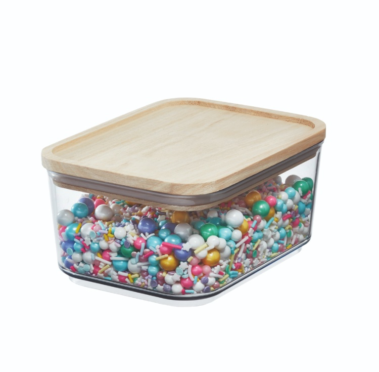 Burk för torrvaror, 0,8 L, PANSINO RPET SMALL CANISTER, 16 x 12 x H 8 cm , Transparent / Natur i gruppen Förvaring / Köksförvaring / Förvaringslådor och burkar hos SmartaSaker.se (40288)