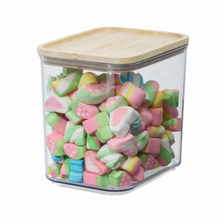 Burk för torrvaror, 2 L, PANSINO RPET MEDIUM CANISTER, 16 x 12 x H 15,5 cm , Transparent / Natur i gruppen Förvaring / Köksförvaring / Förvaringslådor och burkar hos SmartaSaker.se (40290)