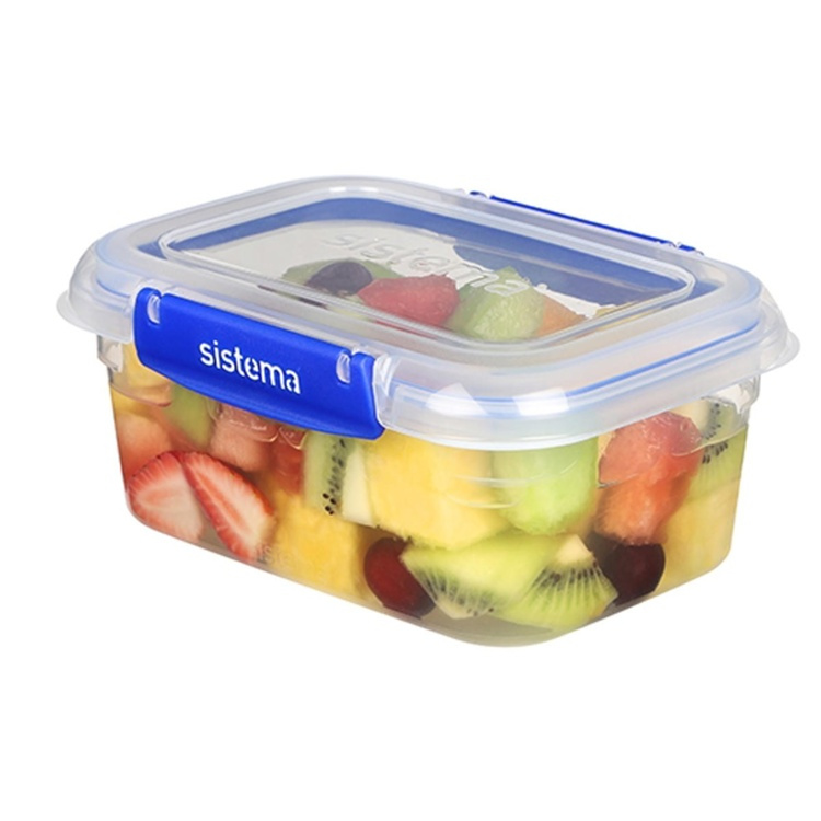 Burk, 1 Liter, KLIP IT PLUS RECTANGLE, 18 x 13 x H 8 cm, Transparent / Blå i gruppen Förvaring / Köksförvaring / Matlådor hos SmartaSaker.se (40314)