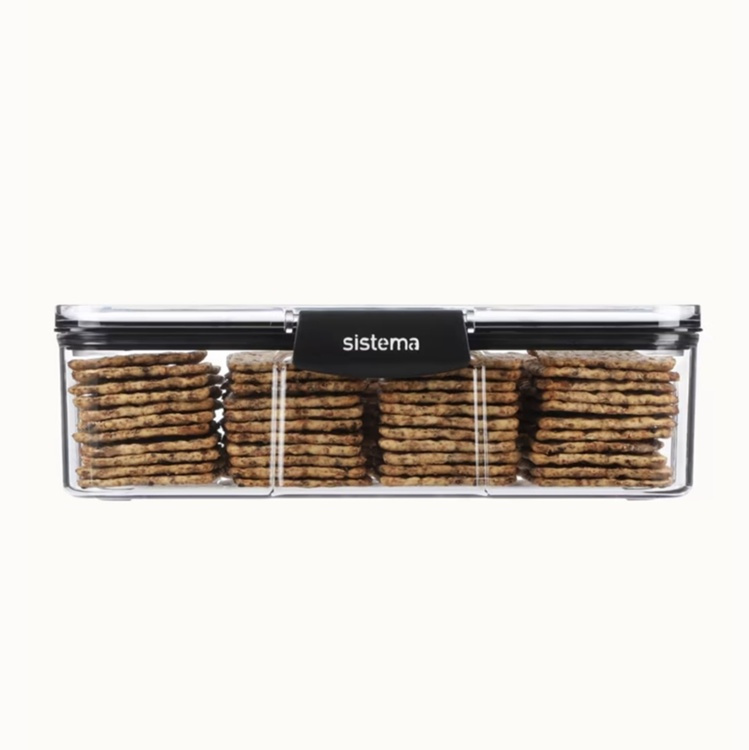 Burk, 1,73 Liter, TRITAN ULTRA LARGE RECTANGLE, Klar / Svart i gruppen Förvaring / Köksförvaring / Förvaringslådor och burkar hos SmartaSaker.se (40319)