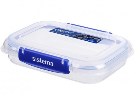 Burk, 450 ml, KLIP IT PLUS RECTANGLE, 18 x 13 x H 4 cm, Transparent / Blå i gruppen Förvaring / Köksförvaring / Matlådor / Plast hos SmartaSaker.se (40327)
