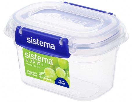 Burk, Liten, 400 ml, KLIP IT PLUS RECTANGLE, 13 x 9 x H 8 cm, Transparent / Kornblå i gruppen Förvaring / Köksförvaring / Matlådor / Plast hos SmartaSaker.se (40332)