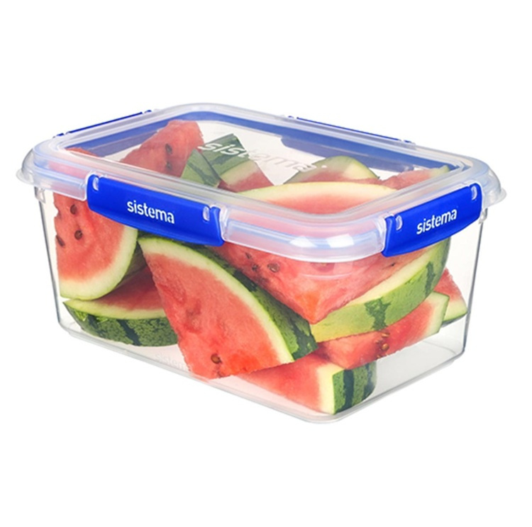 Burk, Stor, 3,35L , KLIP IT PLUS RECTANGLE, 25,5 x 17,5 x H 12 cm, Klar / Blå i gruppen Förvaring / Köksförvaring / Förvaringslådor och burkar / Sistema hos SmartaSaker.se (40334)