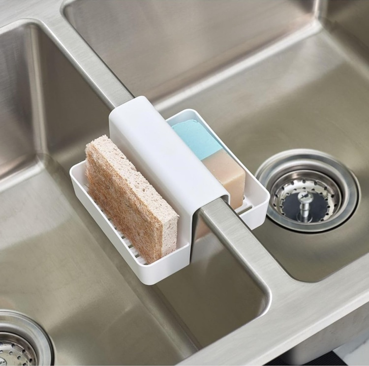 Disbänksförvaring av återvunnen plast, ID RPET SINK SADDLE, 14,6 x 14 x H 9 cm, Vit i gruppen Förvaring / Köksförvaring / Diskställ och diskbänk hos SmartaSaker.se (40378)
