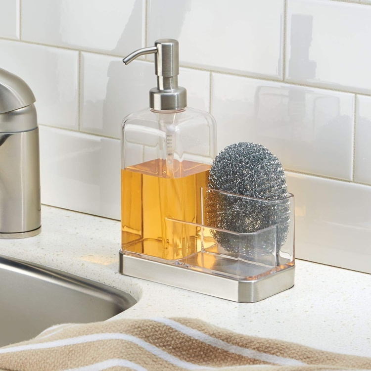 Diskbänksförvaring med Diskmedelspump, ID PUMP CADDY, Klar /Silver i gruppen Förvaring / Köksförvaring / Diskställ och diskbänk hos SmartaSaker.se (40396)