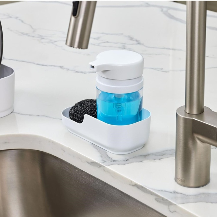 Diskbänksförvaring med Diskmedelspump, ID RPET SOAP PUMP AND TRAY, Vit / klar i gruppen Förvaring / Köksförvaring / Diskställ och diskbänk hos SmartaSaker.se (40397)
