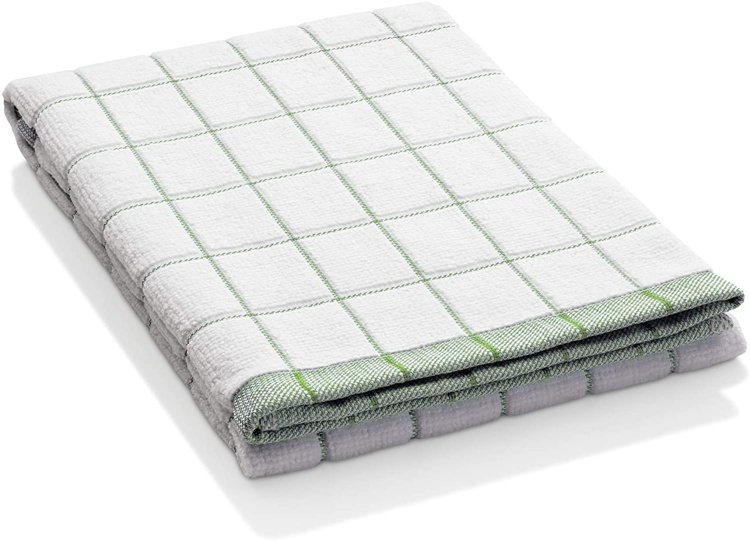 Diskhanduk i Mikrofiber, GREEN CHECK TEA TOWEL, 40 x 60 cm, Vit / Grön i gruppen Förvaring / Städförvaring och sopsortering / Städtrasor och borstar hos SmartaSaker.se (40415)