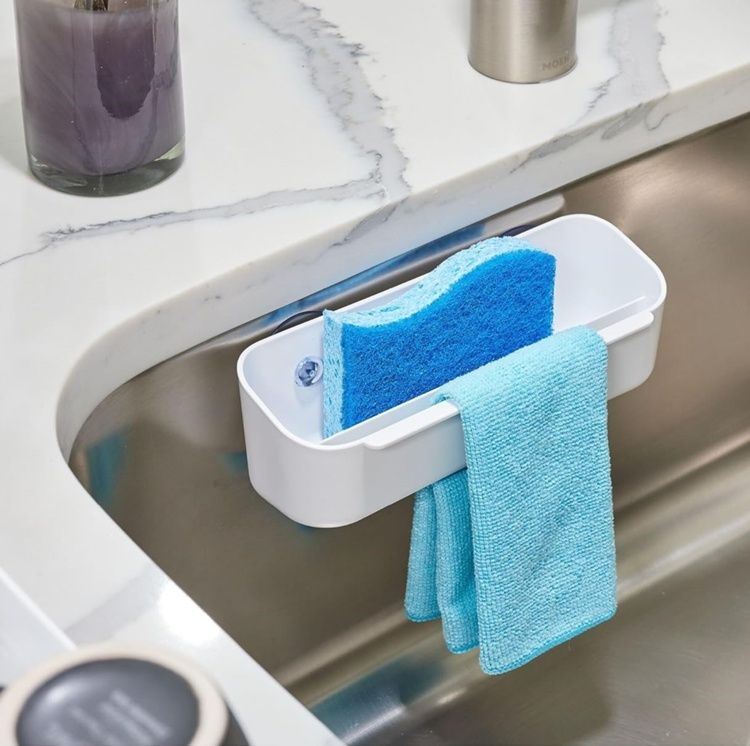 Diskho-förvaring med disktrashållare, ID RPET SUCTION CADDY, 21,6 x 8,6 x H 6,7 cm, Vit i gruppen Förvaring / Köksförvaring / Diskställ och diskbänk hos SmartaSaker.se (40416)