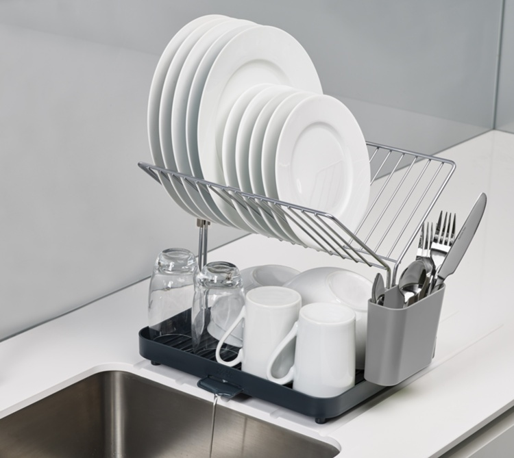 Diskställ med bestickkorg, Y-RACK, 36 x 31 x 29 cm, Joseph Joseph, Grå / Silver i gruppen Förvaring / Köksförvaring / Diskställ och diskbänk hos SmartaSaker.se (40443)