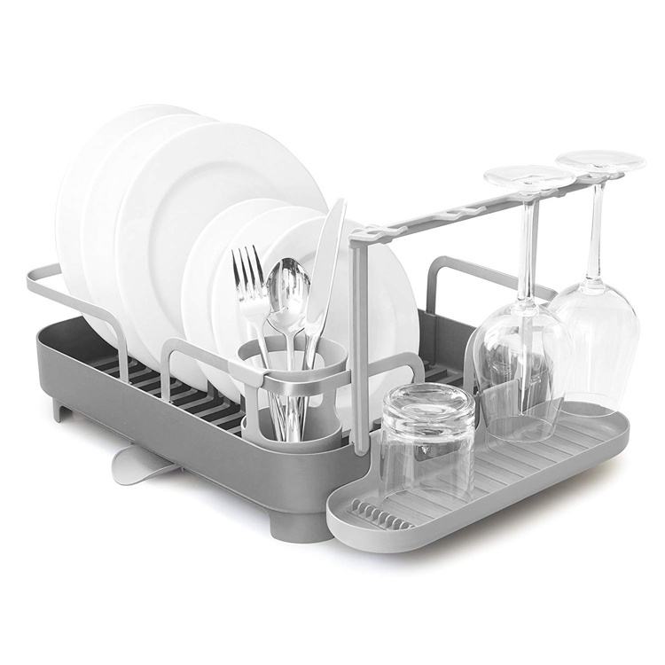 Diskställ med vinglashållare, HOLSTER DISH RACK, 42 x 34,5 x H15 cm, Umbra i gruppen Förvaring / Köksförvaring / Diskställ och diskbänk hos SmartaSaker.se (40450)