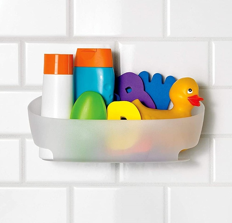 Duschkorg, Med Självhäftande remsor, COMMAND SHOWER CADDY, 30 x 11 x H12 cm, Frost- vit i gruppen Förvaring / Badrumsförvaring / Bad- och duschkorgar hos SmartaSaker.se (40524)