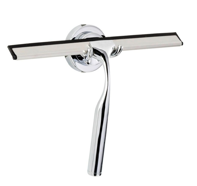 Duschskrapa med krokar, SQUWWGEE TERNI, 24,5 x H 16,5 cm, Krom i gruppen Förvaring / Badrumsförvaring hos SmartaSaker.se (40531)