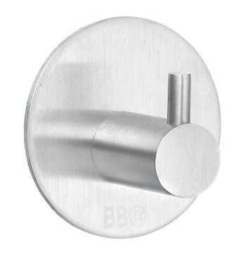 Enkelkrok, Självhäftande, Rund, med Pigg, STICK Ø 4,8 cm, Borstat rostfritt stål i gruppen Förvaring / Magneter och självhäftande / Självhäftande krokar hos SmartaSaker.se (40549)