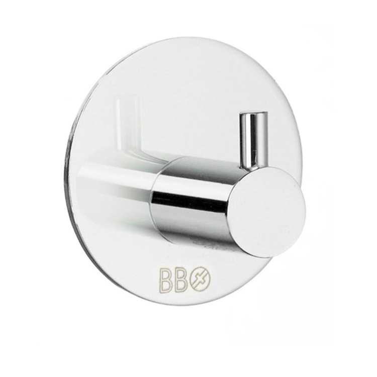 Enkelkrok, Självhäftande, Rund, med Pigg, STICK, Ø 4,8 cm, Kromat rostfritt stål i gruppen Förvaring / Magneter och självhäftande hos SmartaSaker.se (40550)