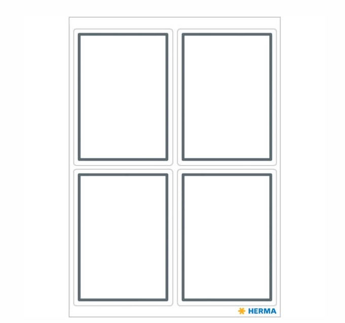 Etiketter, Självhäftande 24 st, GREY FRAME SMALL, 40 x 55 mm, Vit / Grå i gruppen Förvaring / Magneter och självhäftande / Skyltar och etiketter hos SmartaSaker.se (40557)