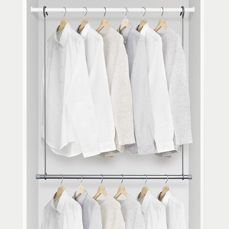 Extra Garderobsstång, Metall, WARDROBE BAR, 77 x H 85 cm, Silver i gruppen Förvaring / Garderobsförvaring hos SmartaSaker.se (40580)