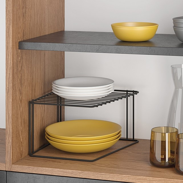 Extra hylla för hörn, BOXE LAVA, 25 x 25 x H 15 cm, Svart i gruppen Förvaring / Köksförvaring / Organisera köksskåp hos SmartaSaker.se (40581)