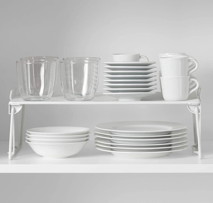 Extra hylla för skåp, Stapelbar, ESTANTE APILABLE, 41 x 25,5 x H 15 cm, Vit i gruppen Förvaring / Köksförvaring / Organisera köksskåp hos SmartaSaker.se (40589)