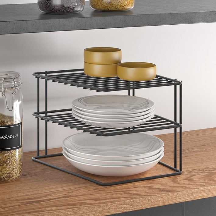 Extra hyllor för hörn, PALIO LAVA 2-TIER, 25 x 25 x H 19 cm, Svart i gruppen Förvaring / Köksförvaring / Organisera köksskåp hos SmartaSaker.se (40595)