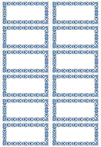 Frysetiketter, Små, 48 st, BLUE BORDER 3,7 x H 1,9 cm , Vit / Blå i gruppen Förvaring / Magneter och självhäftande / Skyltar och etiketter hos SmartaSaker.se (40632)