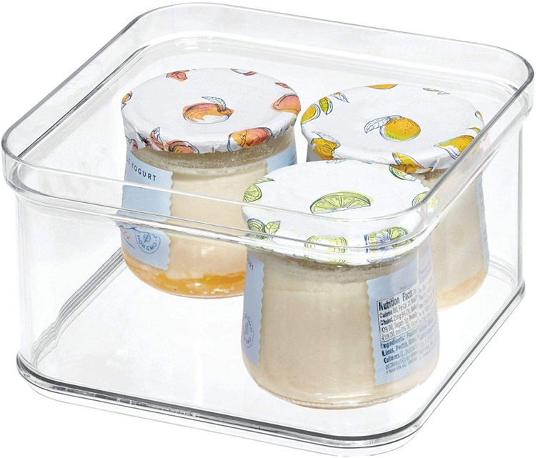 Fyrkantig låda, Stapelbar, CRISP, 15,2 x 15,2 x H 9,5 cm, Transparent i gruppen Förvaring / Köksförvaring / Kylskåpsförvaring hos SmartaSaker.se (40634)