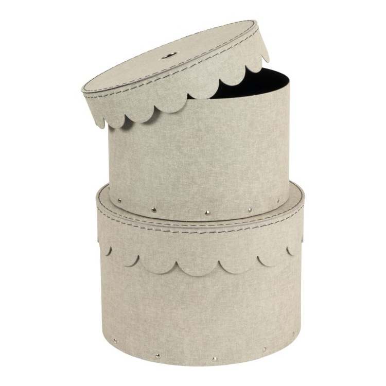 Förvaringsboxar, Runda, 2 st, BIGSO WILMA CANVAS, Ø26 x H Ø23 cm i gruppen Förvaring / Förvaringslådor / BigSo förvaringslådor hos SmartaSaker.se (40665)