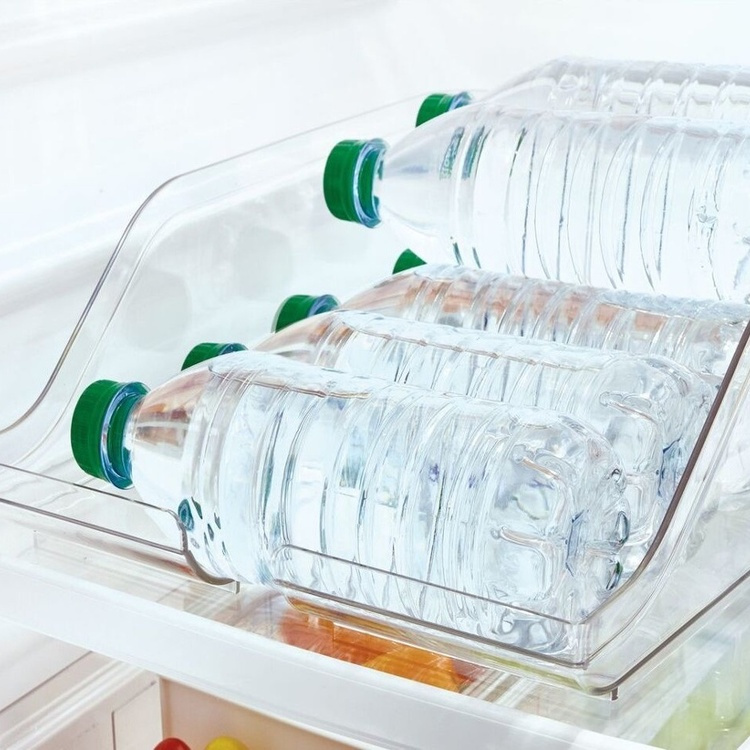 Förvaringsbricka för flaskor och burkar, RPET CRISP BEVERAGE BIN, 35,6 x 26,4 x H 9,5 cm, Transparent i gruppen Förvaring / Köksförvaring / Kylskåpsförvaring hos SmartaSaker.se (40667)