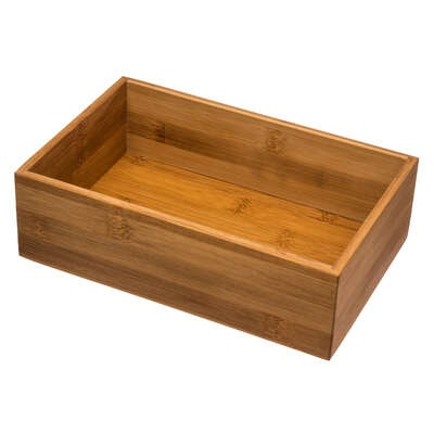 Förvaringsbricka i Bambu, Rektangulär, TIDY SMART, 15 x 23 x H 7 cm, Natur i gruppen Förvaring / Förvaringslådor / Småförvaring hos SmartaSaker.se (40669)