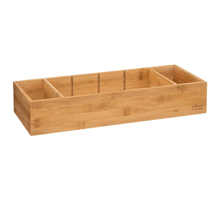 Förvaringsbricka i Bambu, Med 3 fack, TIDY SMART, 15 x 38 x H 7 cm, Natur i gruppen Förvaring / Förvaringslådor / Småförvaring hos SmartaSaker.se (40672)