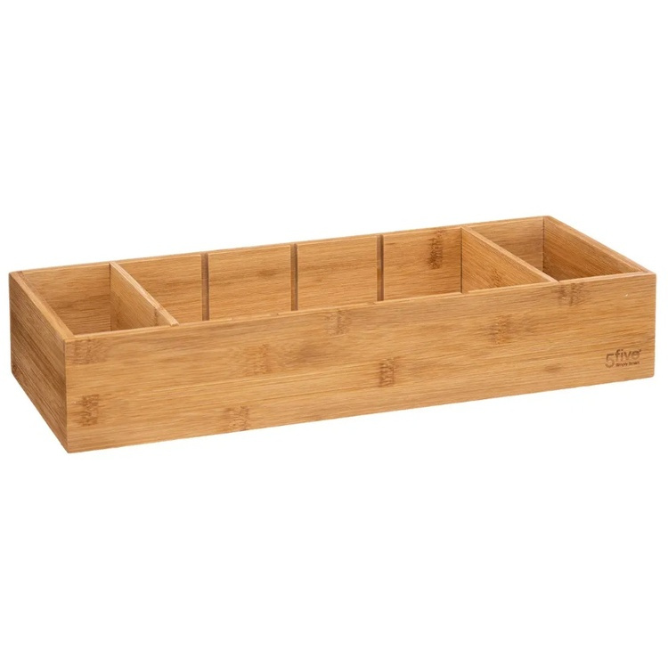 Förvaringsbricka i Bambu, Med 3 fack, TIDY SMART, 15 x 38 x H 7 cm, Natur i gruppen Förvaring / Förvaringslådor / Småförvaring hos SmartaSaker.se (40672)
