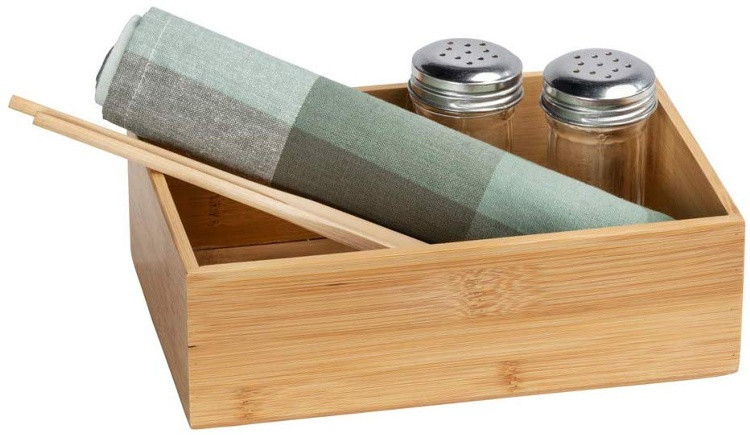 Förvaringsbricka i Bambu, Stapelbar, Stor, TERRA, 22 x 15 x H 7 cm, Natur i gruppen Förvaring / Förvaringslådor / Småförvaring hos SmartaSaker.se (40677)