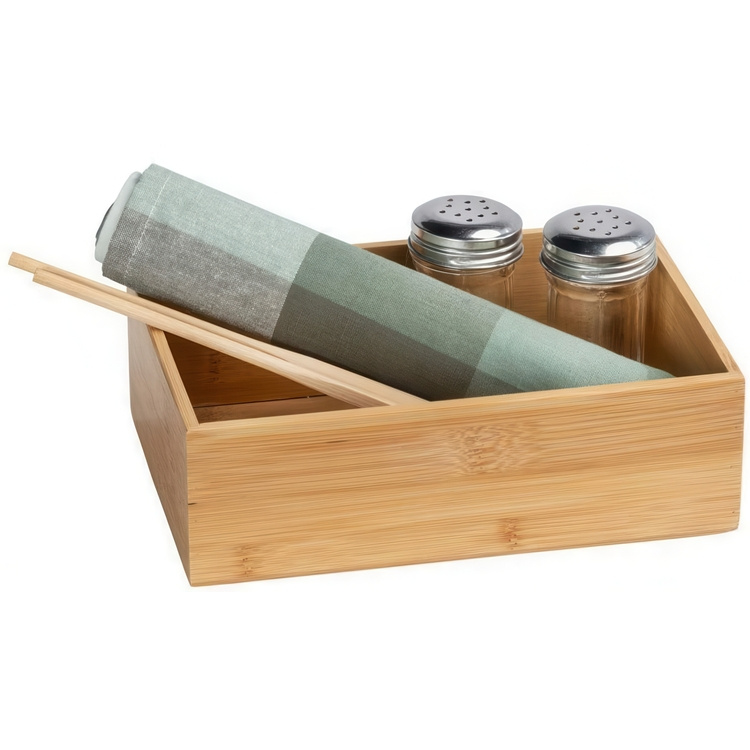 Förvaringsbricka i Bambu, Stapelbar, Stor, TERRA, 22 x 15 x H 7 cm, Natur i gruppen Förvaring / Förvaringslådor / Småförvaring hos SmartaSaker.se (40677)