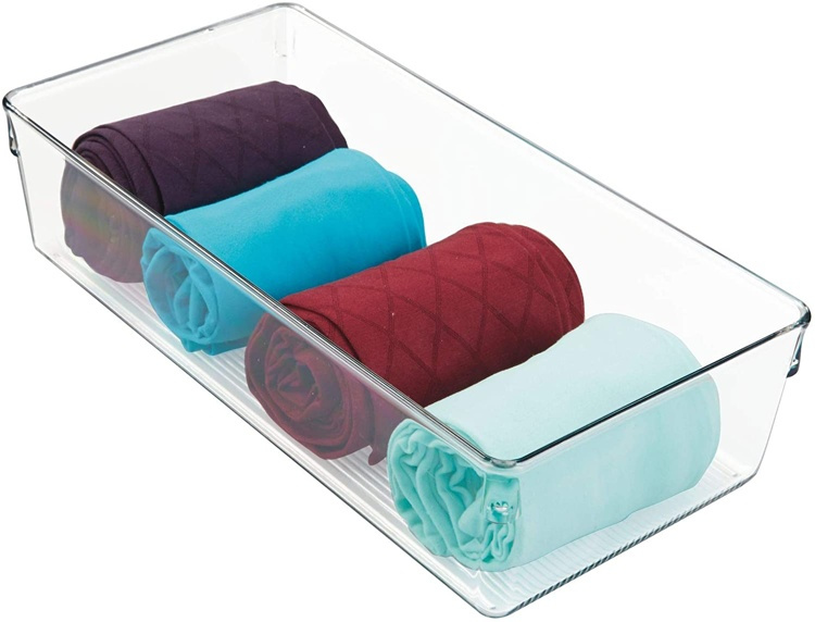 Förvaringsbricka, Kraftig, DRESSER DRAWER ORGANISER MEDIUM , 30,5 cm x 15,2 cm x H 7,6 cm, Transparent i gruppen Förvaring / Garderobsförvaring / Sorteringslådor hos SmartaSaker.se (40685)