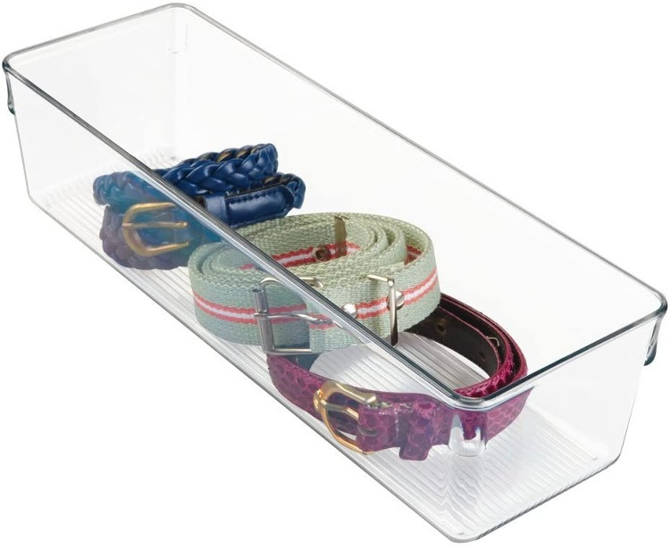 Förvaringsbricka, Kraftig, DRESSER DRAWER ORGANISER SLIM, 30,5 x 10,2 x H 7,6 cm, Transparent i gruppen Förvaring / Garderobsförvaring / Sorteringslådor hos SmartaSaker.se (40686)