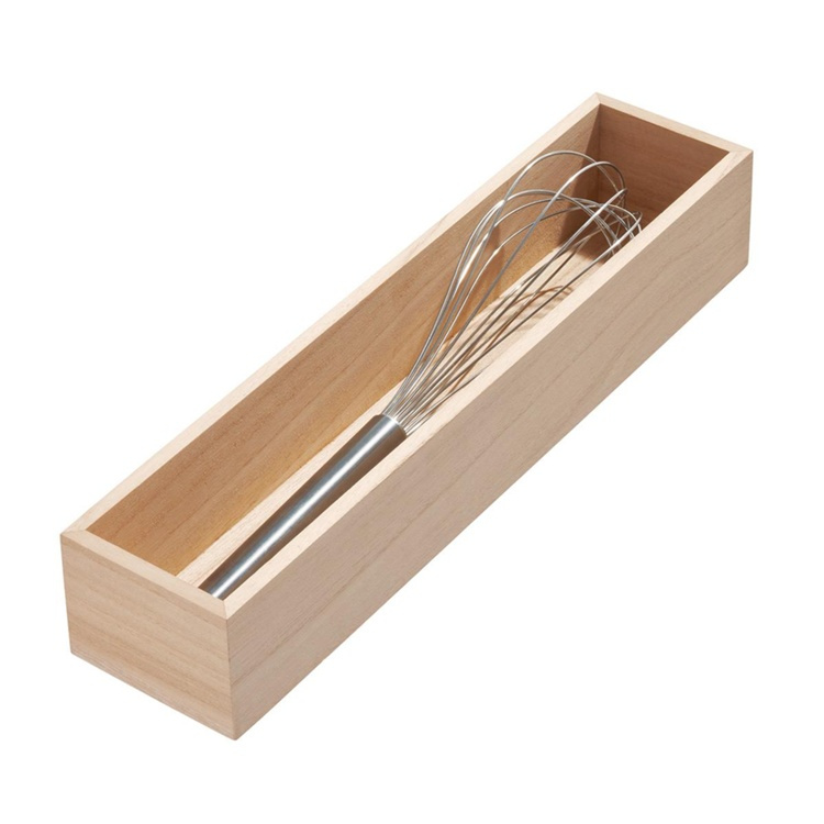 Förvaringsbricka, Långsmal, PAULOWNIA DRAWER ORGANISER, 8,6 x 38,1 x H 7 cm, Natur i gruppen Förvaring / Köksförvaring / Organisera köksskåp / Besticklådor hos SmartaSaker.se (40692)